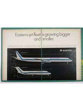 Print Ad Eastern Airlines Jet Fleet Bigger 1960s Aviation Douglas DC8 DC9